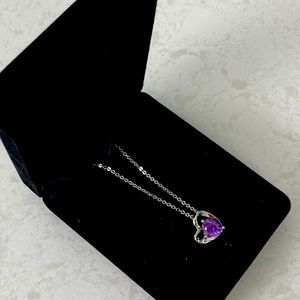 Silver heart pendant and necklace